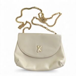 Paloma Picasso Ivory Crossbody Bag with Removable Gold Chain